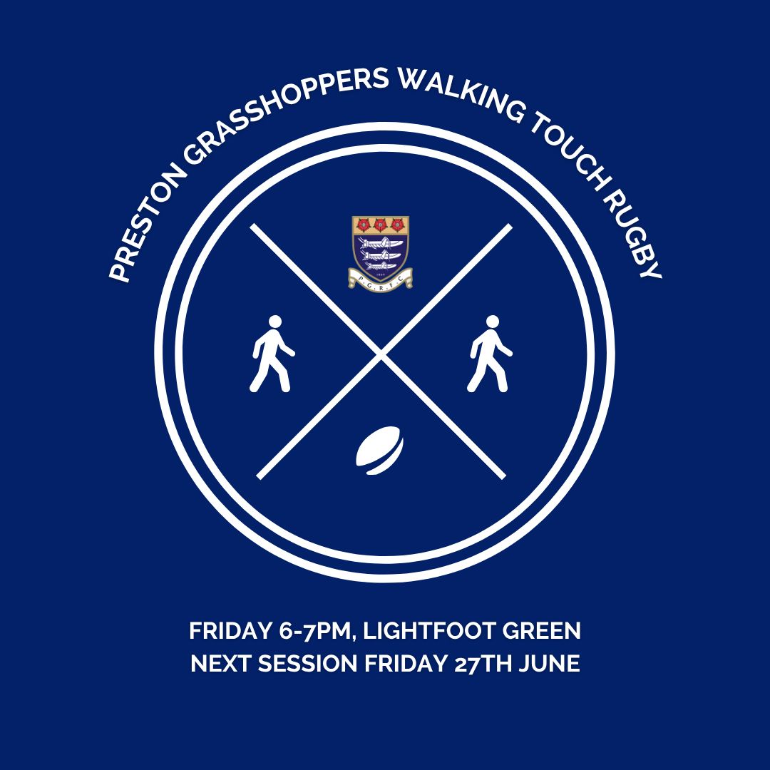 Join us at Lightfoot Green tomorrow evening on the AGP for Walking Touch Rugby 6-7pm followed by a drink in the bar afterwards! Everyone welcome!