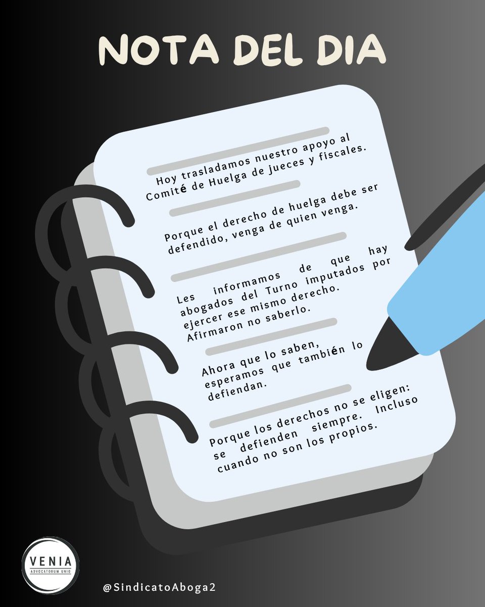 Huelga, sí. Pero para todos. No lo sabían. Ahora lo saben.
<a href="/JuecesAJFV/">AJFV Jueces</a>
<a href="/juecesAPM/">APM Nacional</a>
<a href="/FJuecesIndepend/">Foro Judicial Independiente</a>
@Afiscales
<a href="/APIFiscales/">APIF</a> 
<a href="/JpDemocracia/">Juezas y Jueces para la Democracia</a>
<a href="/felixbolanosg/">Félix Bolaños</a> 
<a href="/JoaquimBoschGra/">Joaquim Bosch</a> 
<a href="/Abogacia_es/">Abogacía Española</a> 

#HuelgaParaTodos
#NoLoSabíanAhoraSí