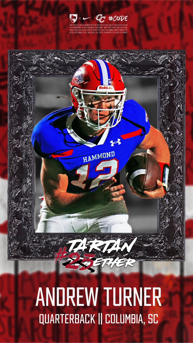 Carnegie Mellon Football (@tartanfb) on Twitter photo !❗️🚨#Tartan25ether🚨❗️!
.
👤: Andrew Turner
📲: <a href="/Andrew_Turner12/">Andrew Turner</a>
📚: <a href="/teppercmu/">Tepper CMU</a>
🏈: QB
🎥: tinyurl.com/aturner25
🏠: <a href="/HammondSports/">Hammond Athletics</a>
📍: Columbia, SC !❗️🚨#Tartan25ether🚨❗️!
.
👤: Andrew Turner
📲: <a href="/Andrew_Turner12/">Andrew Turner</a>
📚: <a href="/teppercmu/">Tepper CMU</a>
🏈: QB
🎥: tinyurl.com/aturner25
🏠: <a href="/HammondSports/">Hammond Athletics</a>
📍: Columbia, SC