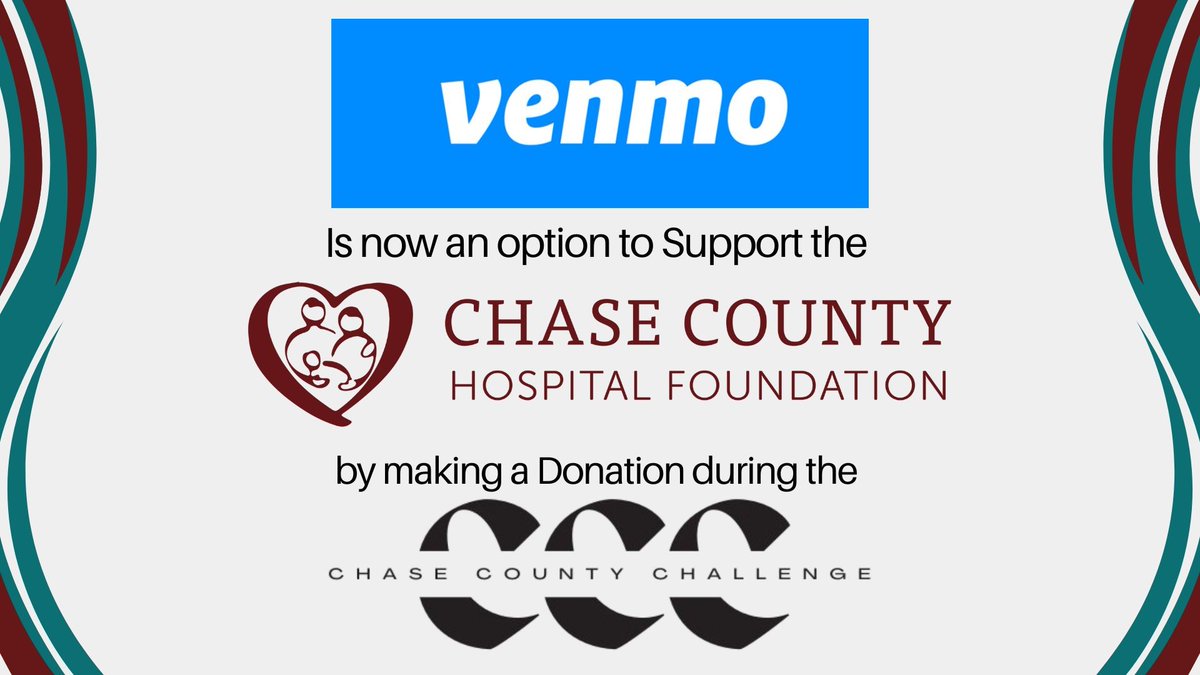 CCH_Foundation's tweet photo. The Chase County Hospital Foundation Inc can now accept donations via Venmo! Our handle is @CCHospitalFoundation, making it even easier for you to support our mission and magnify your impact this Saturday.

Give early with Venmo or online at: https://t.co/wM5us5ZOKV https://t.co/PwRnbewSpy