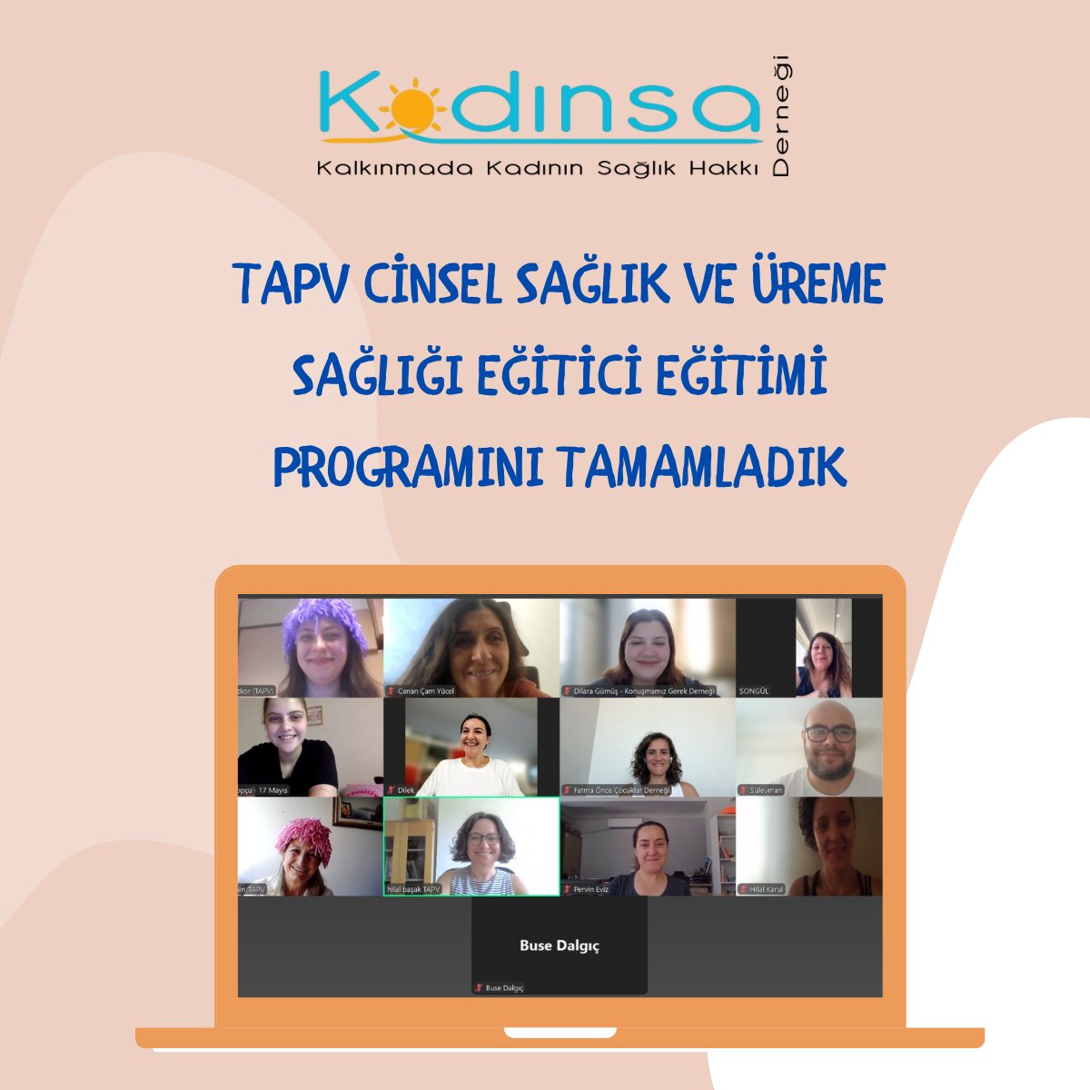 TAPV ile UNFPA Türkiye iş birliğinde düzenlenen Cinsel Sağlığı Destekleyici Bilgilendirme &amp; Danışmanlık Eğitici Eğitimi programını tamamladık.  Düzenlenen programa derneğimiz savunuculuk ve politika geliştirme koordinatörü Süleyman Gök katılım göstermiştir.
