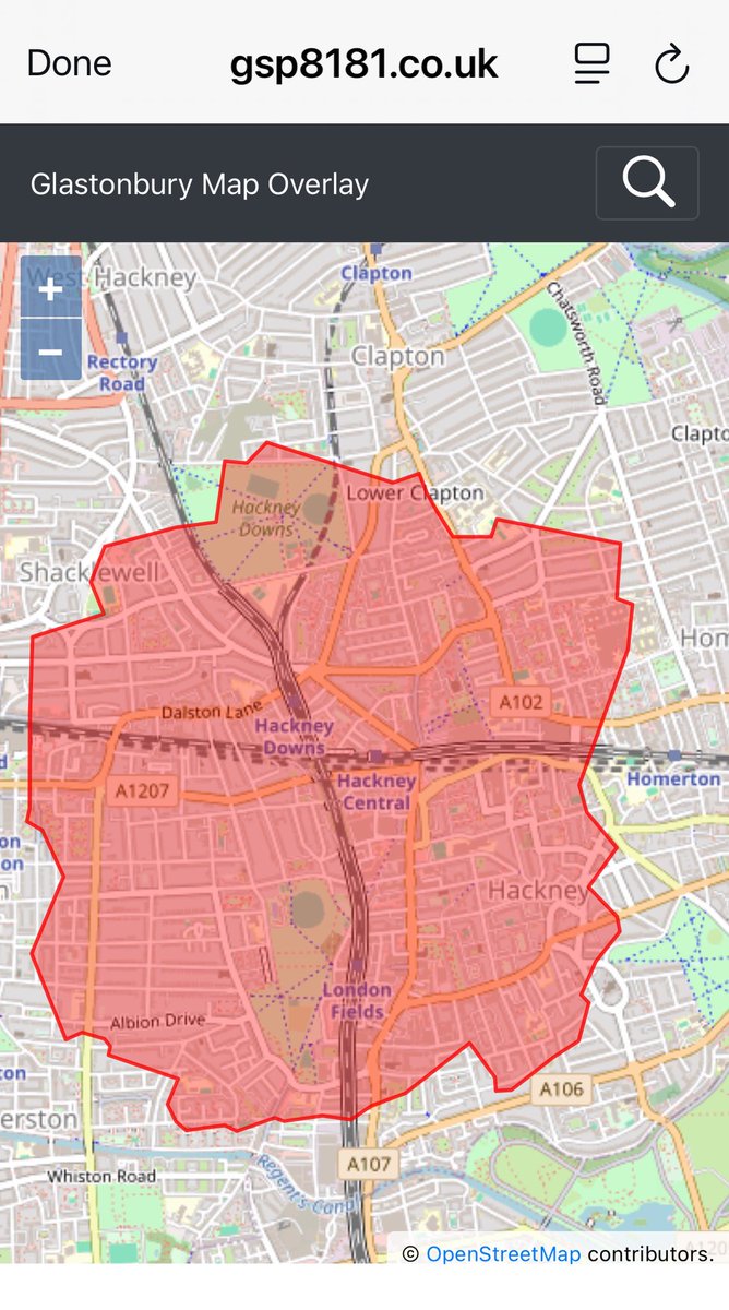 AlastairHackney's tweet image. Glastonbury Festival Map Overlay - Compare Worthy Farm to anywhere in the world — like Hackney! gsp8181.co.uk/glasto/
