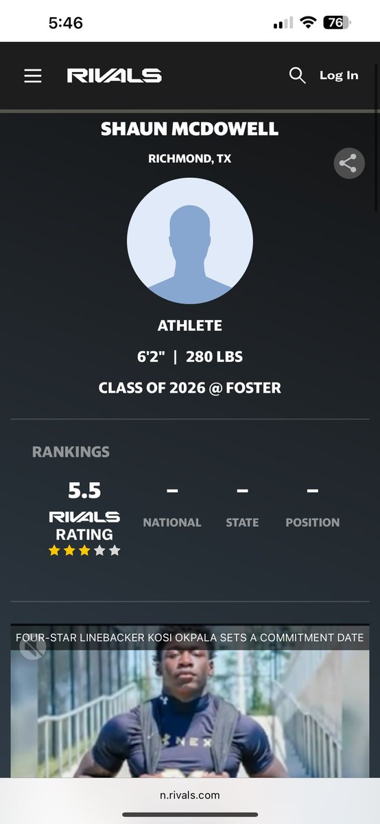 Shaun “Bubba” Mcdowell 2026 DL (@shaunmcdowell12) on Twitter photo Blessed to receive a three star rating from <a href="/Rivals/">Rivals</a> ! 🙏
<a href="/CoachShaneHanks/">Shane Hanks</a> <a href="/CoachJonesFHS/">Coach Kent Jones</a> <a href="/samspiegs/">Sam Spiegelman</a> <a href="/ParkerThune/">Parker Thune</a> <a href="/Perroni247/">Brian Perroni</a> <a href="/MikeRoach247/">Mike Roach</a> <a href="/BDammone/">Along The Wire</a> <a href="/On3Keith/">Keith Niebuhr</a> <a href="/CoachSWUTEP/">Scotty Walden</a> <a href="/UTEPCoachCJones/">Chris Jones</a> <a href="/CoachBobbyDaly/">Bobby Daly</a> Blessed to receive a three star rating from <a href="/Rivals/">Rivals</a> ! 🙏
<a href="/CoachShaneHanks/">Shane Hanks</a> <a href="/CoachJonesFHS/">Coach Kent Jones</a> <a href="/samspiegs/">Sam Spiegelman</a> <a href="/ParkerThune/">Parker Thune</a> <a href="/Perroni247/">Brian Perroni</a> <a href="/MikeRoach247/">Mike Roach</a> <a href="/BDammone/">Along The Wire</a> <a href="/On3Keith/">Keith Niebuhr</a> <a href="/CoachSWUTEP/">Scotty Walden</a> <a href="/UTEPCoachCJones/">Chris Jones</a> <a href="/CoachBobbyDaly/">Bobby Daly</a>