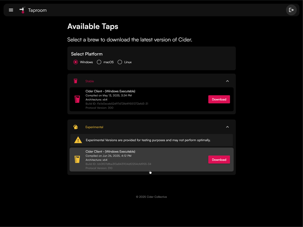 Cider 3.1.0 is available for experimental testing over on Taproom.

Give it a shot and provide some feedback!