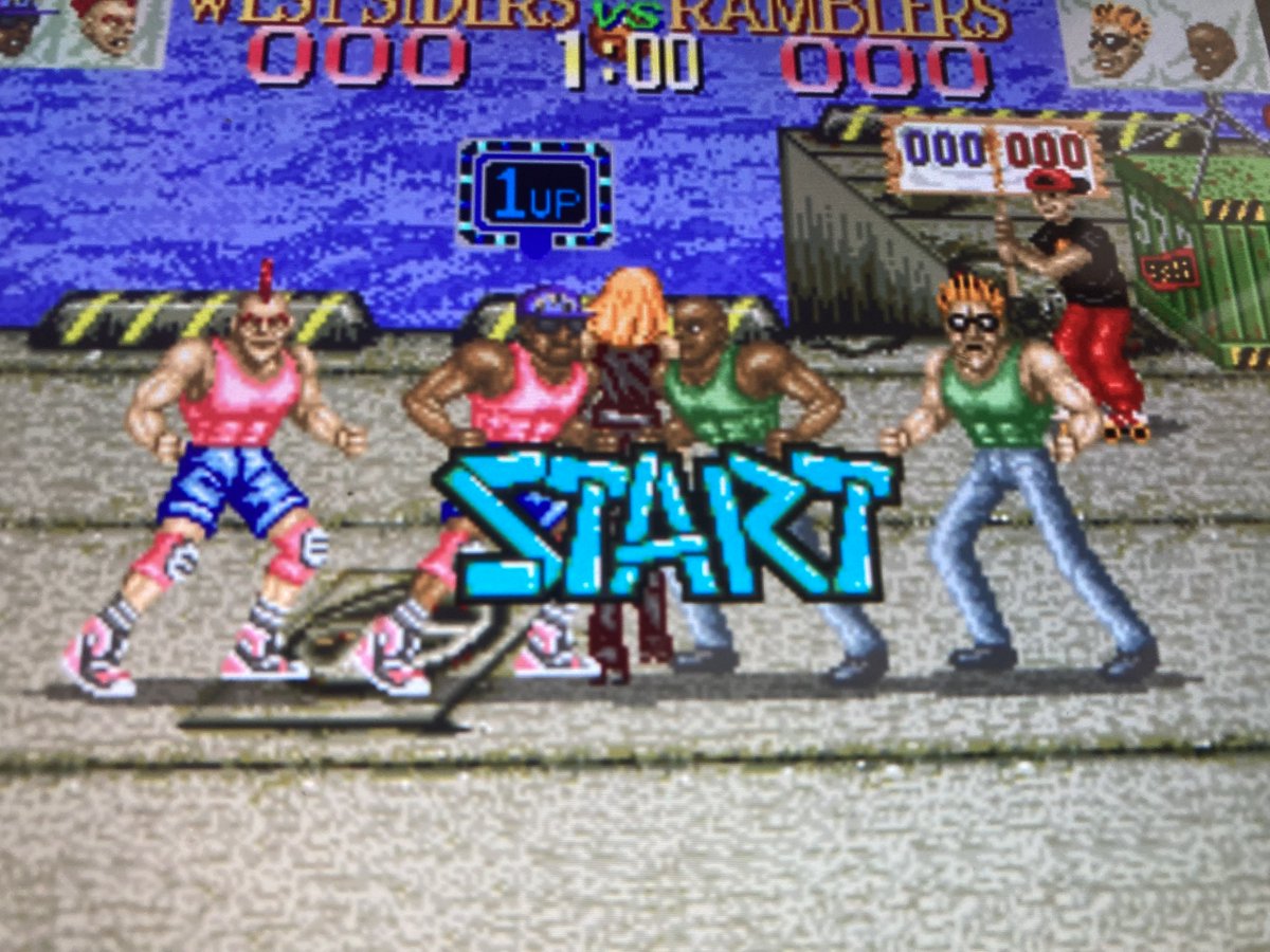 ゲーム感想2
「パンクショット」は全5面の2対2のストリートバスケです😊乱闘要素があるのが特徴的です。普通にストリートバスケを遊ぶより乱闘要素があるほうが個人的には面白いと思います。35年経った今回初移植となります😆移植してくださりありがとうございます☺️