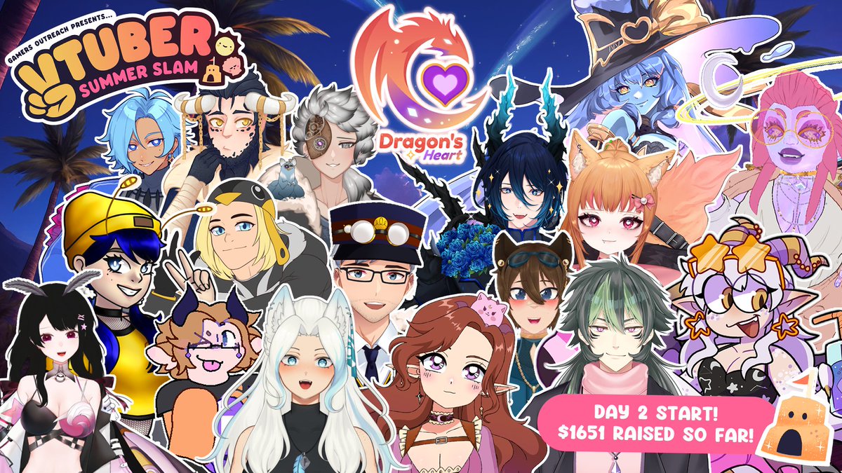 Day 2 of #VTuberSS2025 is a go! The team has already raised $1,650 and is still going strong!!