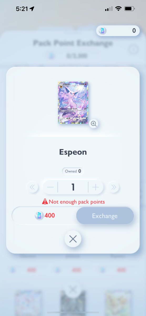 Would’ve really loved a gold espeon card 😭