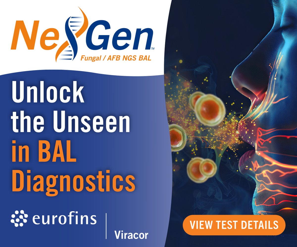 eurofinsviracor's tweet image. 🔓 Unlock the unseen in BAL Diagnostics.
NeXGen NGS: Rapid, comprehensive fungal and AFB detection from blood and BAL. (Bronchoalveolar Lavage)

📄 READ the Organisms Dataset PDF:
eurofins-viracor.com/media/envmyntt…

🎯 Precision diagnostics, redefined.

#ViracorNeXGenBAL #NGSTesting…