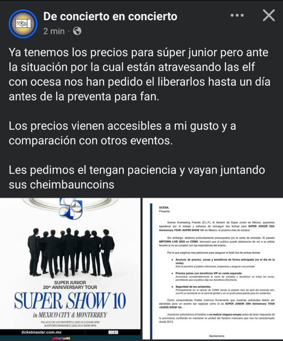 SenioradeChoi's tweet photo. Entonces ahora resulta que no se les da la gana dar información.  ¿Como ves @Profeco ? 

SIN PRECIOS NO COMPRAMOS #OcesaAnunciaPreciosSS10 https://t.co/hv2SB15MS2