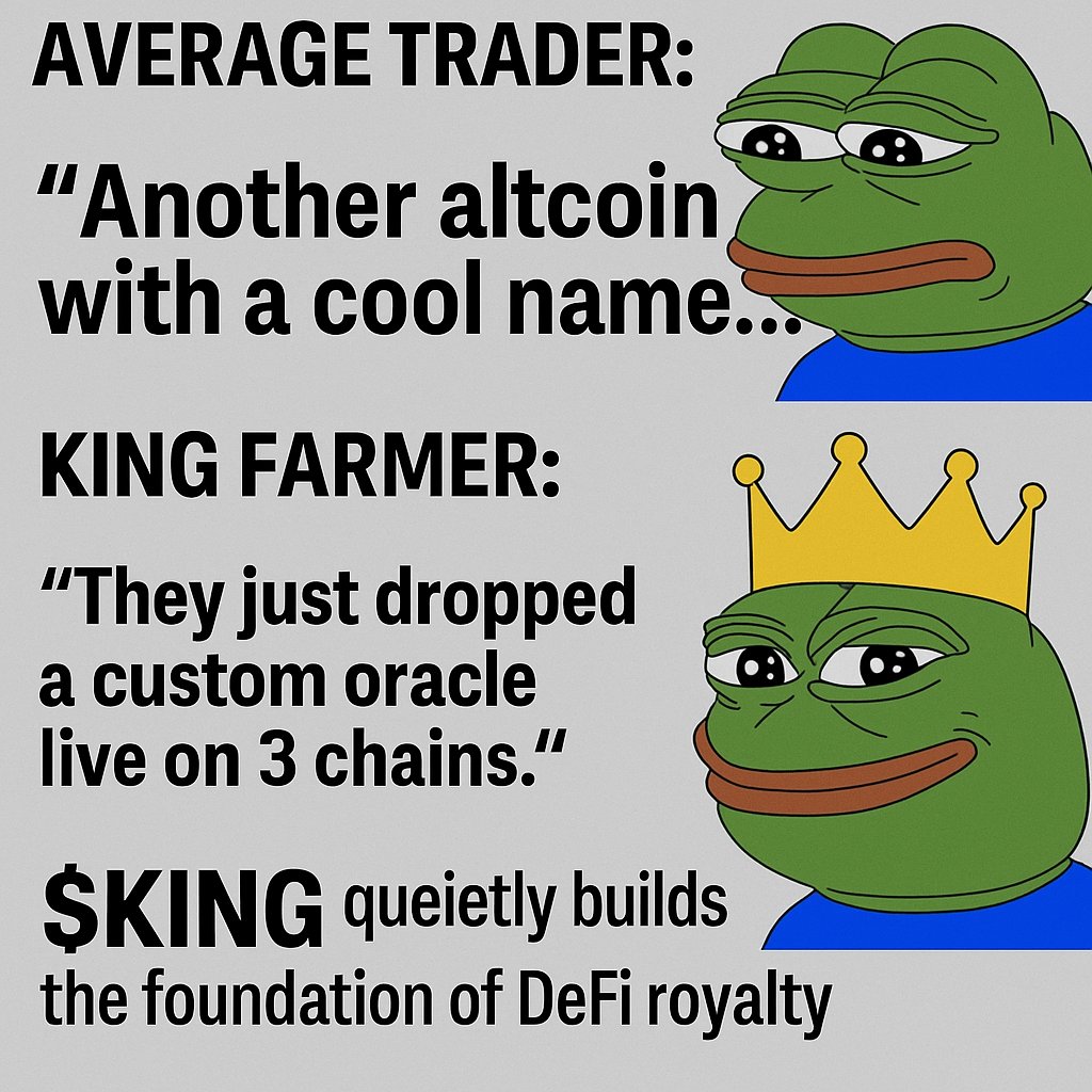 Crypto777G's tweet photo. When memes become motivation 💸

Farming $KING isn’t just a trend — it’s a lifestyle now.
With new utilities and growing adoption, missing this wave might be your biggest L.
Start stacking now or watch from the sidelines 👑
#Crypto #DeFi #KingProtocol #Airdrop #Restaking #Farming https://t.co/9HQFwH3Aqn
