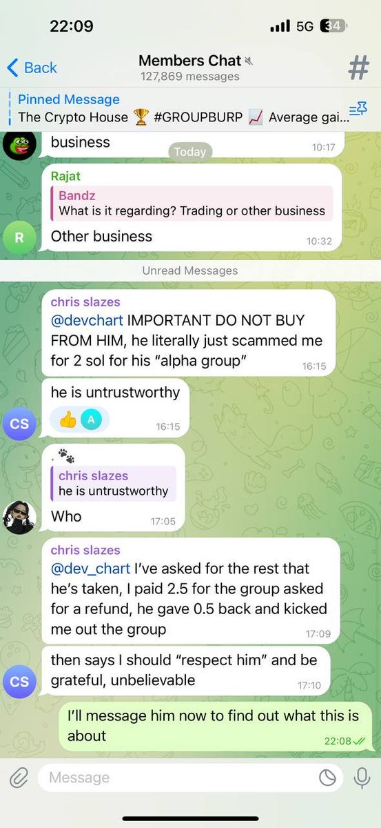 devchart's tweet image. For the love of God, I DO NOT HAVE AN ALPHA PAID GROUP. I am way too lazy to run one.
I keep telling people not to fall for the Nigerian scams and they keep falling for it.