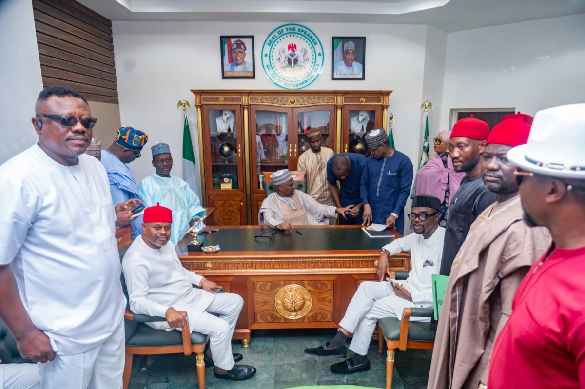 Today, I welcomed 3 visionary Reps—Umeha (Udi/Ezeagu), Prof. Nnamchi (Enugu East/Isi Uzo) &amp; Atu (Enugu S/Enugu N)—into the APC family.

Their defection from Labour Party is a vote of confidence in our shared vision for Enugu &amp; Nigeria. The movement has begun.

#UcheNnaji