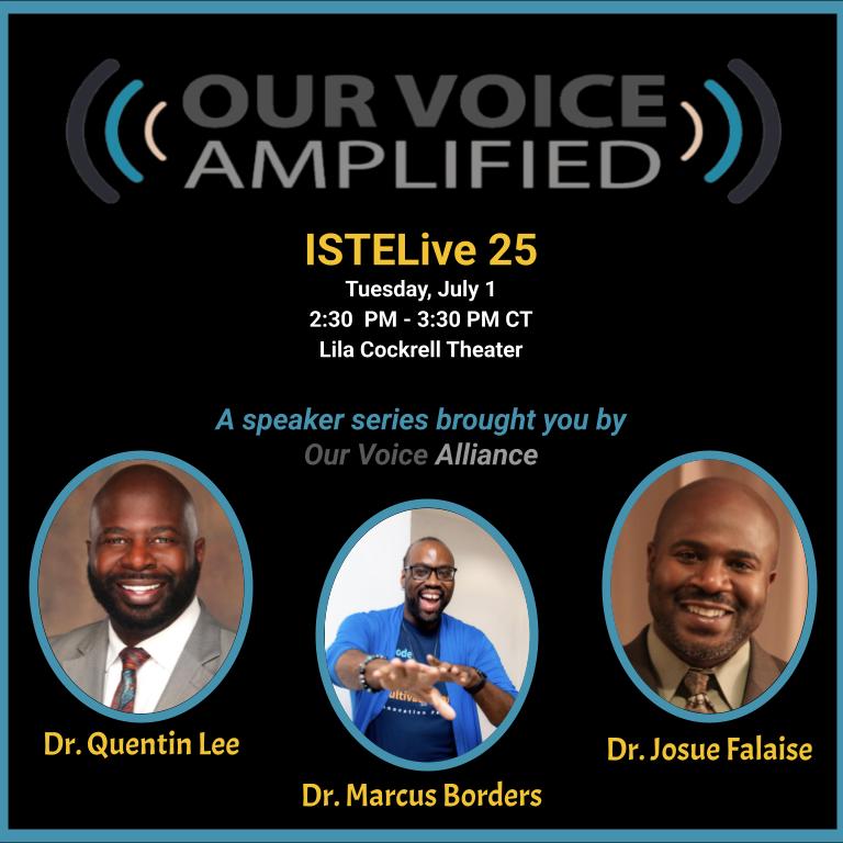 📢<a href="/OurVoiceAll/">Our Voice Alliance</a> is doing it again!

🤠This time in San Antonio @#ISTELive 25

🗣️Bringing to the stage 3 PHENOMENAL voices &amp; their talks on:
💥lived experiences
💥nuances of how racial iden intersects w/education
💥personal triumphs

👀Tues | Jul 1 | 2:30 PM
 
#OVAFam <a href="/ISTEofficial/">ISTE</a>