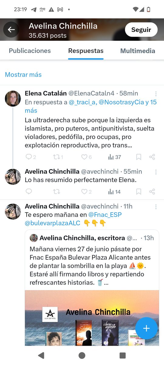 NosotrasyCia's tweet photo. @_traci_a @avechinchi @ElenaCataln4 @Noctiluca_bc @sempre64 @verketal @Carmen6489 @Liatanis @BrujaPiruja77 @DarkMir98672176 @LauraStrego @La_salada_terra @SalagreNuriaEnS @AlushkaZZ @nurygglez @Su24622080 @idum_f Aquí, amigas feministas de Alicante, @avechinchi, para que sepáis a quién le compráis libros. Amigui de las de Vox. https://t.co/VdDqARsLiA