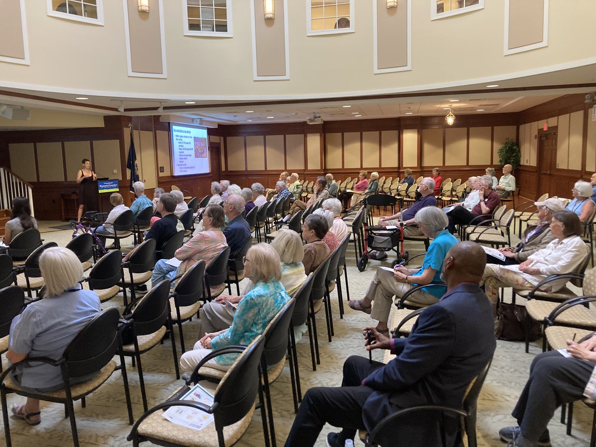 c3climate's tweet image. We had a great time diving into what "going green" looks like with the residents of @Westminster Canterbury Blue Ridge — a #GreenBusiness Alliance member! Together, we explored ways the facility can boost its #energyefficiency & shared everyday climate actions residents can take.