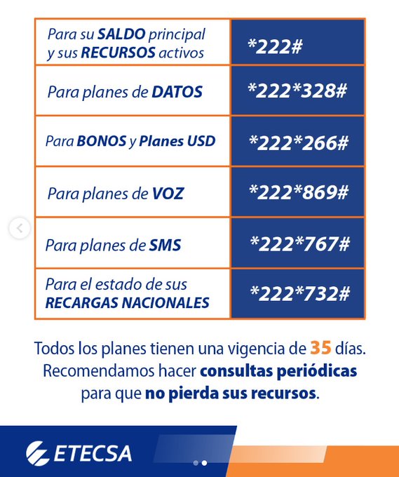 Consulte sus Recursos Disponibles 👍🏽
#EtecsaTeAcompaña 
#EtecsaConCuba