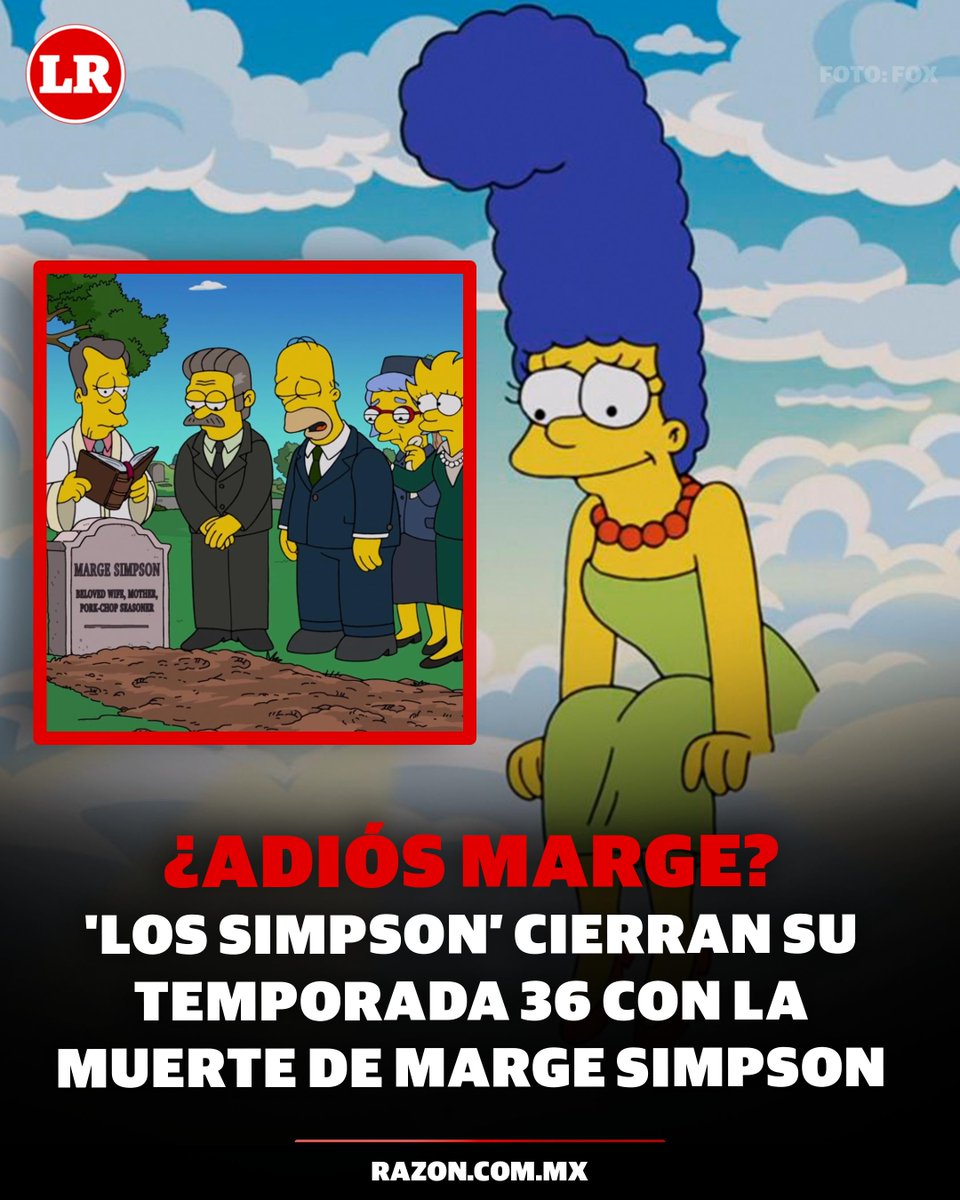 LaRazon_mx's tweet image. ¡La noticia corre como pólvora entre los seguidores de #Springfield! El epílogo de la trigésimo sexta entrega de #LosSimpson impacta con la muerte de #Marge. Este capítulo, un torbellino de referencias y emociones, muestra a un Homero viudo y afligido, un detalle que ya