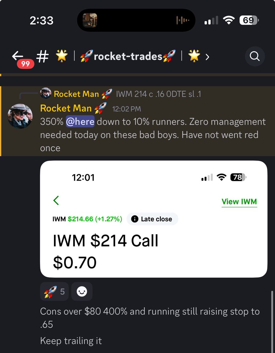 ZaTradeGood's tweet photo. NON STOP WINS FROM $IWM THIS WEEK 3 DAYS - 3 200% + PLAYS DISCORD IS PAYING BUT I TOLD YOU ALL THIS ON YOUTUBE LAST NIGHT!! CHECK OUT TONIGHTS VIDEO FOR ANOTHER HIGH CONFIDENCE PLAY AND TECH ANALYSIS https://t.co/61t7N2akzB