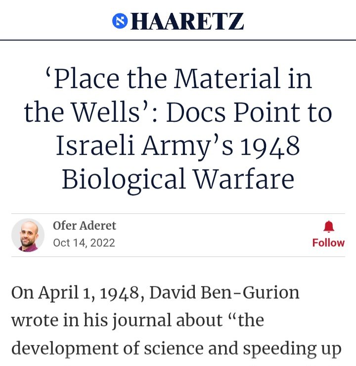 Maraki378's tweet photo. @susanabulhawa They were always like this, eg poisoning Palestinian wells with Typhoid in 1948. Operation #CastThyBread. They are truly evil, and have been ever since they arrived on the shores of Palestine
https://t.co/YOaMP3DX5U https://t.co/KkxheGFrlB