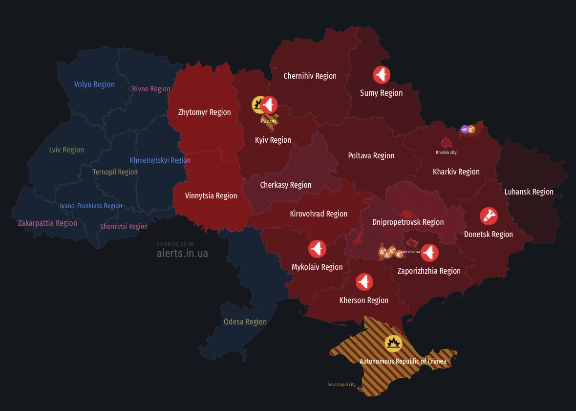 Ukraine is under massive russian shahed drone attack right now!