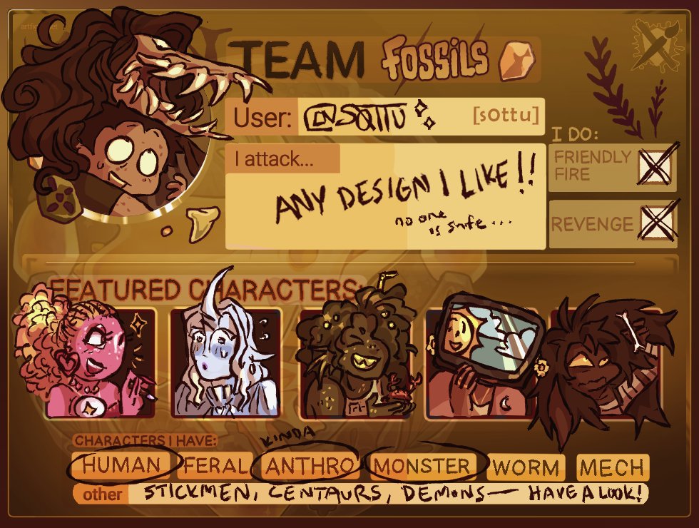 s0ttu's tweet photo. Resurrected only for artfight...
#artfight #artfight2025 #TEAMFOSSILS https://t.co/HnP96kc3uK