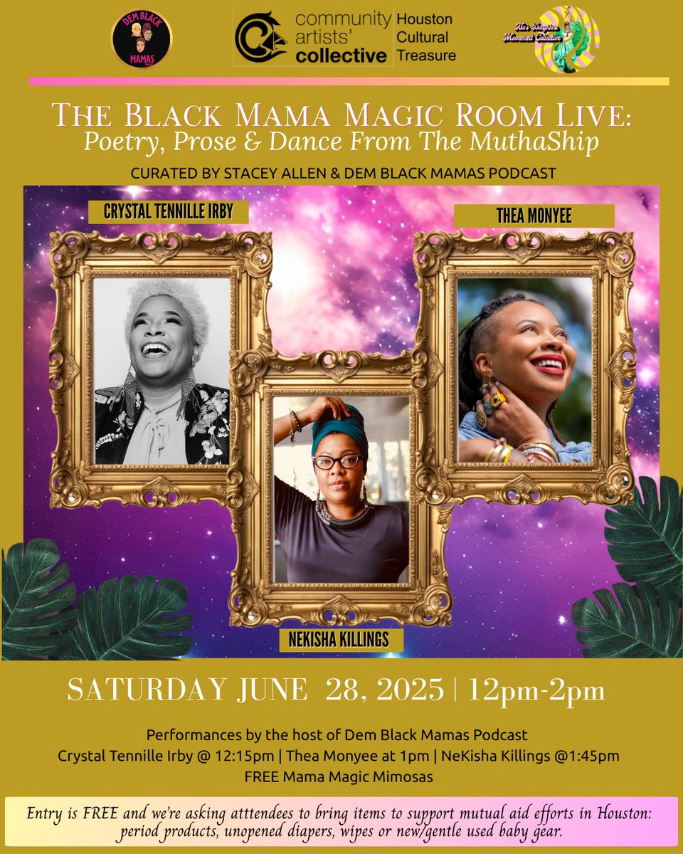Black Mamas Matter Alliance (@blkmamasmatter) on Twitter photo Founded by <a href="/demblackmamas/">Dem Black Mamas Podcast</a>, #BlackMamaCreativeWeek is a celebration of the brilliance, creativity, & healing power of Black mothers.
This week honors our cultural contributions, and challenges the myth that motherhood means shrinking ourselves. Register: bit.ly/bmcw2025 Founded by <a href="/demblackmamas/">Dem Black Mamas Podcast</a>, #BlackMamaCreativeWeek is a celebration of the brilliance, creativity, & healing power of Black mothers.
This week honors our cultural contributions, and challenges the myth that motherhood means shrinking ourselves. Register: bit.ly/bmcw2025