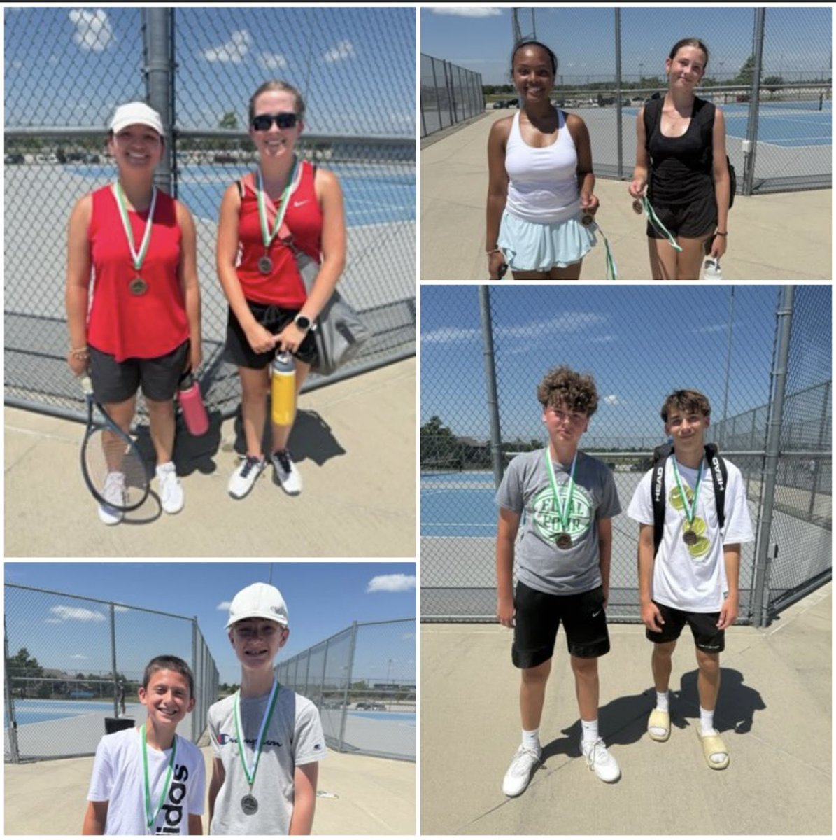 Kansas Slam Medalists Updates are rolling in...
🎾NOVICE BOYS SINGLES
🥇Schauner (LS North)
🥈Dunn (LS West)
🥉Winnike (Staley)
4⃣ Lett (Liberty
🎾NOVICE GIRLS SINGLES
🥇Falkenhain (Park Hill)
🥈Callagy (Park Hill)
🥉Chay (BS South)
4⃣ Elliott (Park Hill)
... well done!!!