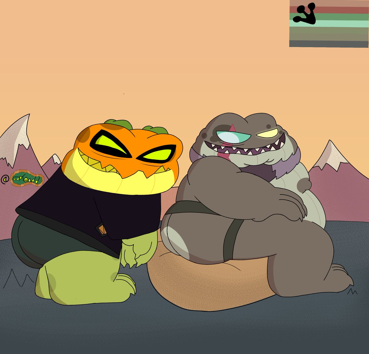 MPToadd's tweet image. Next #TOADSasBEARS pride bein given a role havin Captain Grime&apos;s back n buns like a zit while he enjoys the view out back

Very important task to have on ya hands n tongue indeed🎃

#Amphibia #Grime