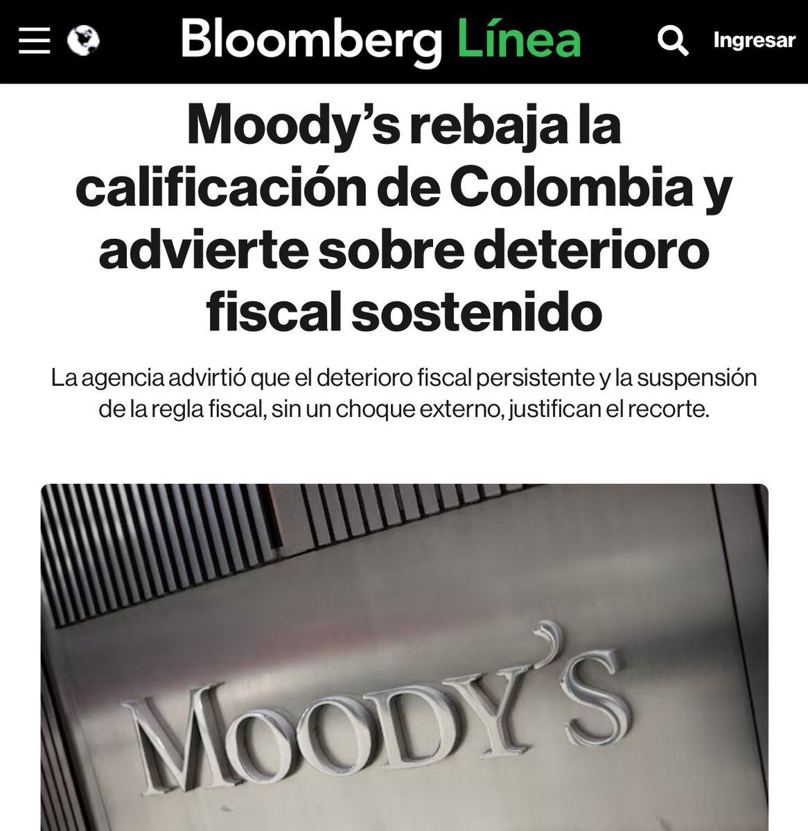 Mandar a la mierda la regla fiscal para endeudarse y gastar sin control es un fuerte mensaje para los mercados internacionales.

Empiezan a verse las consecuencias. Después no se quejen porque las tasas de interés están altas, ni empiecen a acusar a Moody’s de ser nazis.