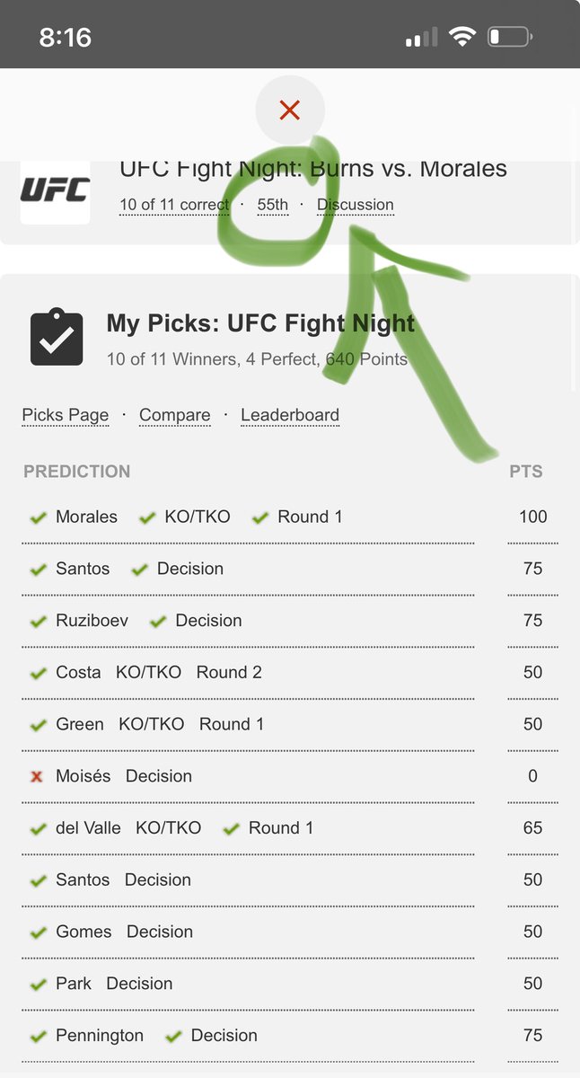 I’ve been doing decent with some of these fight cards. Here is one of my better ones from pretty recent events. #UFC #SUPAPICKS