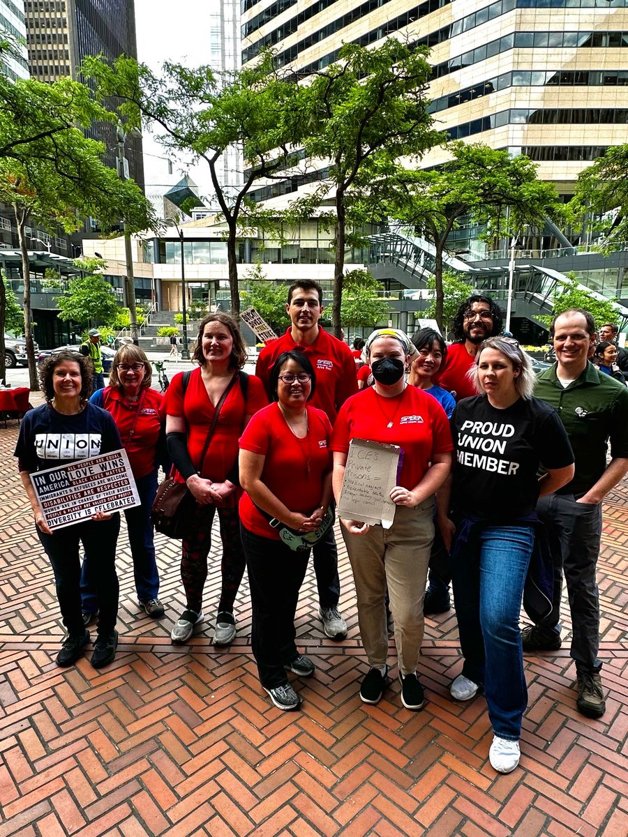 We rallied nationwide yesterday! From Newsweek: "This is why federal workers are speaking out. They are reclaiming their role as caretakers of the public trust and know they must take back their workplaces." Here we are in NY, Chicago + Seattle. #federalworkersunited #KeepICEOut