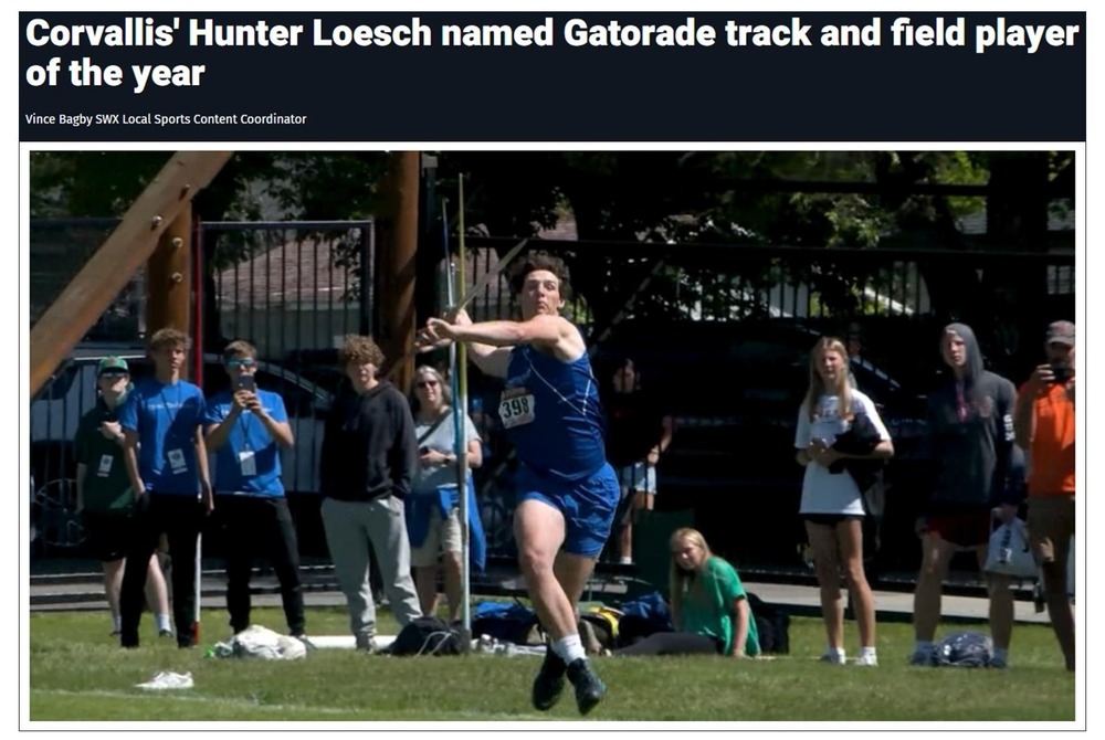 CorvallisHS's tweet photo. Corvallis' Hunter Loesch named Gatorade track and field player of the year https://t.co/24UTO5kUZA https://t.co/0OVLk7stsP