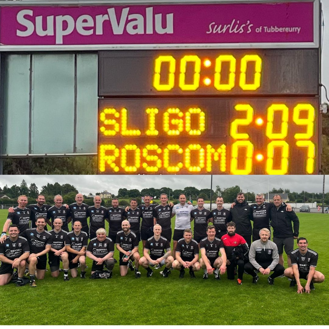 Another win for the Paul Taylor/Nigel Clancy managed Sligo Gaelic Masters in Kilcoyne Park this evening. After an opening round loss to Donegal Sligo made it 3 wins in a row this evening

Well done to clubmen Mark Burke, Aidan Brennan and Brian Curran who are part of the panel