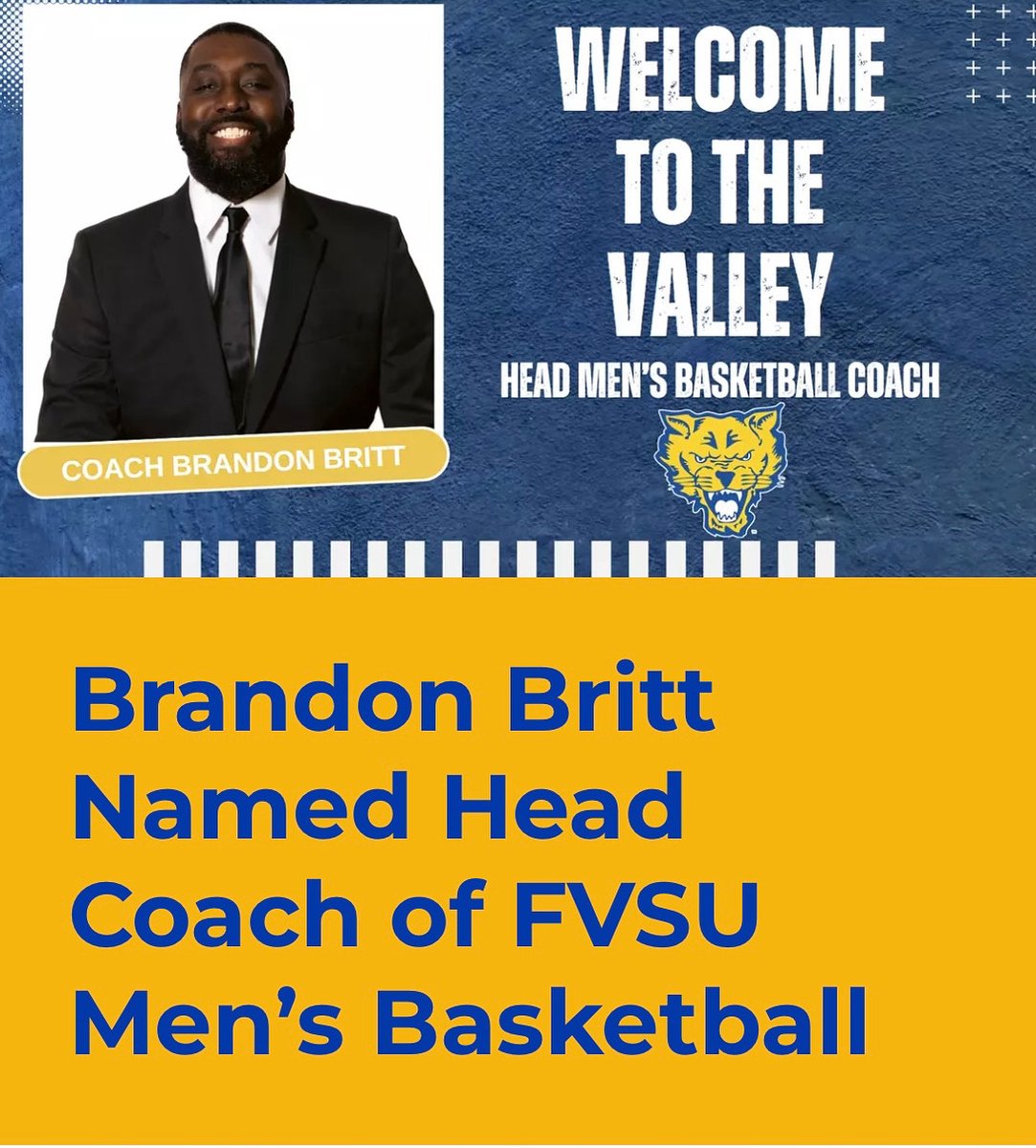 fvsubball's tweet image. Fort Valley State University proudly welcomes Brandon Britt as the new Head Men's Basketball Coach! πΎπ
From his dedication on the court to his passion for developing young men off of it - @bwbritt23 is ready to usher in a new era of excellence, grit, and Wildcat pride.