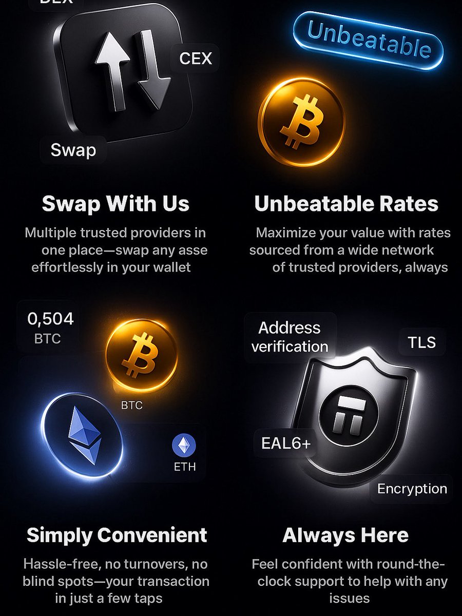 Échanger vos cryptos n'a jamais été aussi simple et sécuritaire! 🚀

Le portefeuille <a href="/Tangem/">Tangem</a> offre:

✅ Taux imbattables: Obtenez les meilleures offres auprès de multiples fournisseurs fiables (DEX, CEX, Bridges).

✅ Simple et pratique: Des échanges sans tracas en quelques