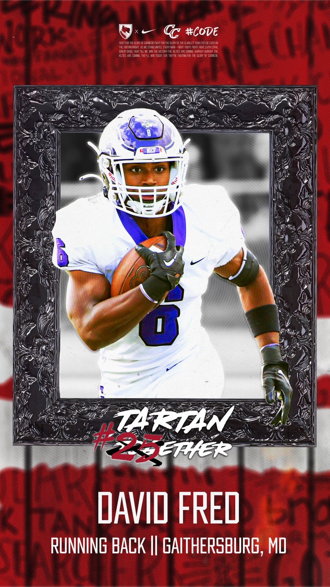 Carnegie Mellon Football (@tartanfb) on Twitter photo !❗️🚨#Tartan25ether🚨❗️!
.
👤: David Fred
📲: @Davidfredd6
📚: <a href="/CMU_DietrichHSS/">Carnegie Mellon University Dietrich College</a>
🏈: RB
🎥: tinyurl.com/dfred25
🏠: <a href="/GonzagaTDC/">GonzagaCHS Football 🦅</a>
📍: Gaithersburg, MD !❗️🚨#Tartan25ether🚨❗️!
.
👤: David Fred
📲: @Davidfredd6
📚: <a href="/CMU_DietrichHSS/">Carnegie Mellon University Dietrich College</a>
🏈: RB
🎥: tinyurl.com/dfred25
🏠: <a href="/GonzagaTDC/">GonzagaCHS Football 🦅</a>
📍: Gaithersburg, MD