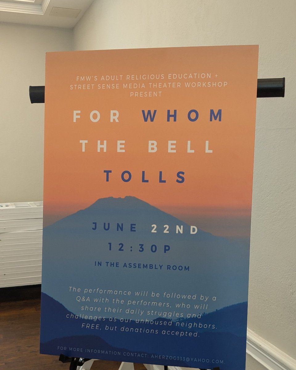 streetsensedc's tweet image. The SSM Theatre Workshop performance of For Whom the Bell Tolls at Friends Meeting Washington this past weekend was a smashing success!
The final performance will be at the end of July. Stay tuned to our social media to find out how to attend!
With facebook.com/FriendsMeeting…