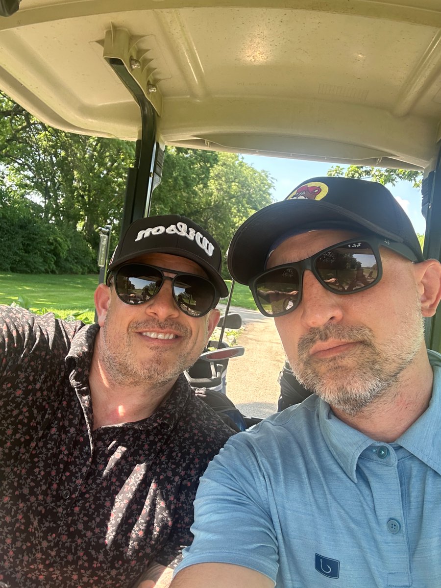 Golfed today with a pal I’ve known since 5th grade. Love that we're still tight after all these years. #DayMade #OldFriends