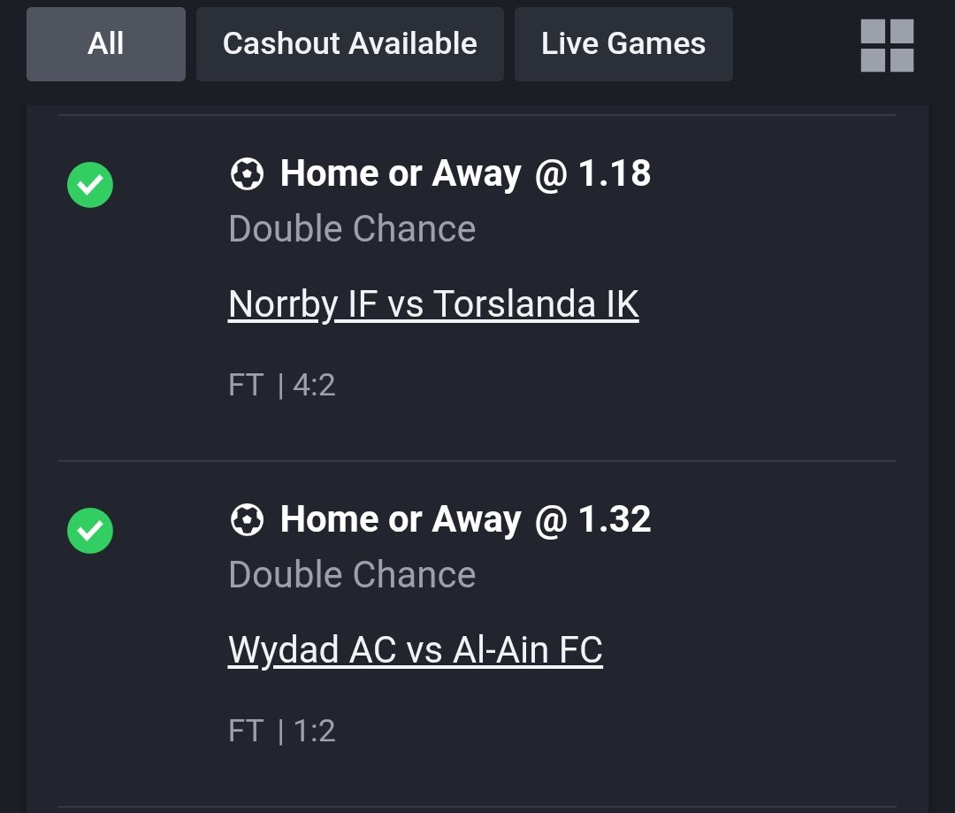 Wydad were favorites to win. On a norm I for play 1x. But you see this new thing wey I dey try, once I see say e click, call house agents, car dealers and every dealer to know. Sporty and co are going down 😂🤣