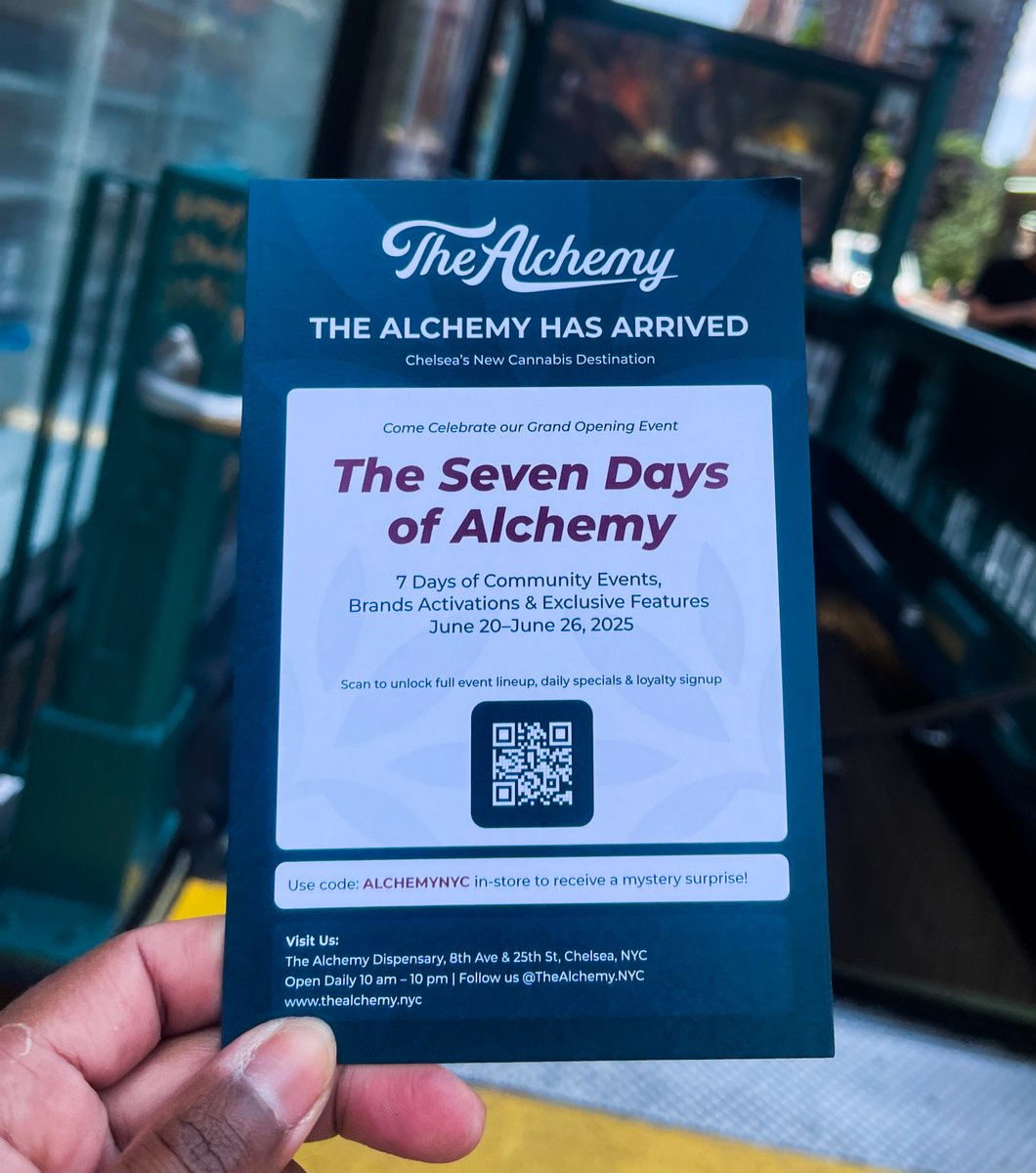 reachconsumers's tweet photo. 🗣️ Grand Opening in #NYC in #Chelsea, 🫵 shop #Cannabis at #TheAlchemy https://t.co/QW0tdcy855