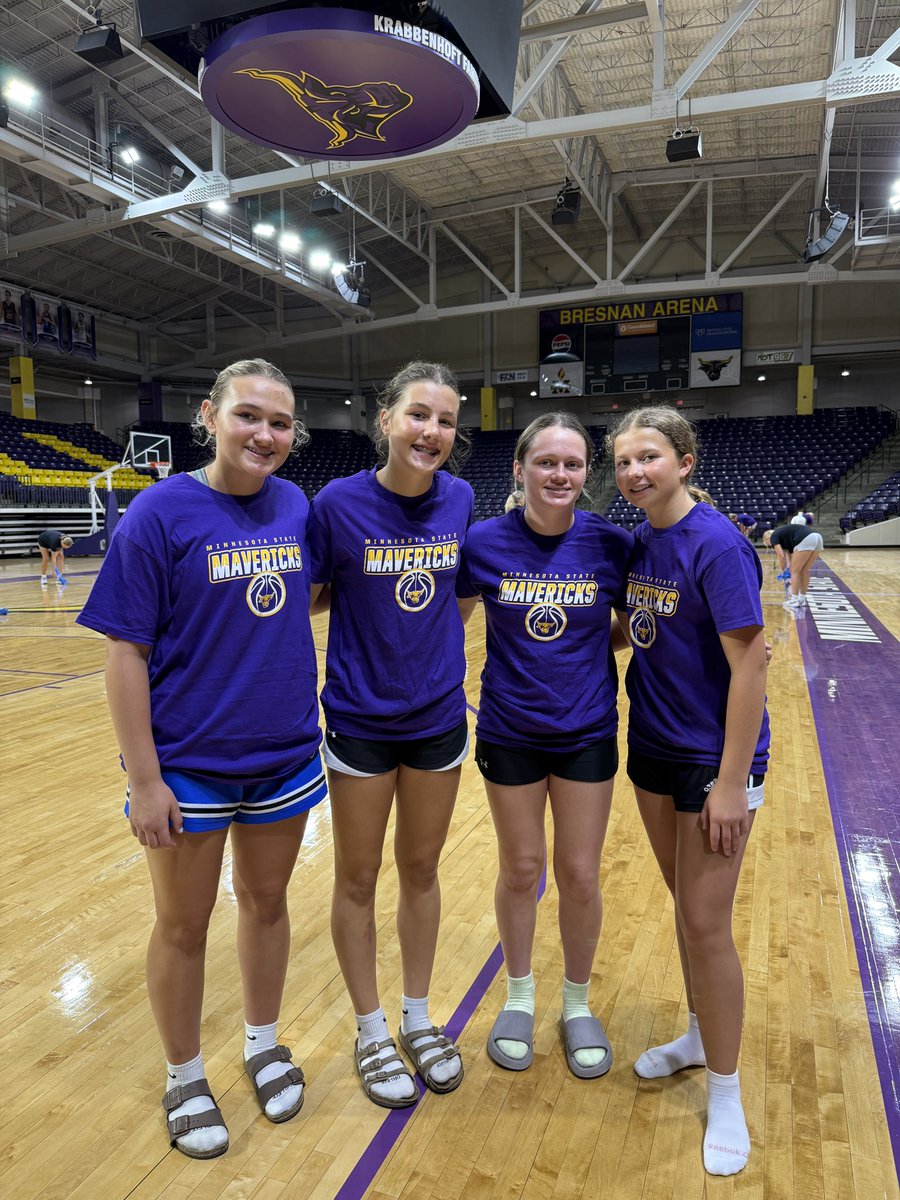 4 South Dakota Class of 2028 Florence/Henry GBB athletes made the trip to Mankato to attend <a href="/MinnStWBB/">MSUMavericksWBB</a> elite camp today! 

Avari Gusso
Lucy Bloom
Ashlynn Vavruska 
Mylee Sumner