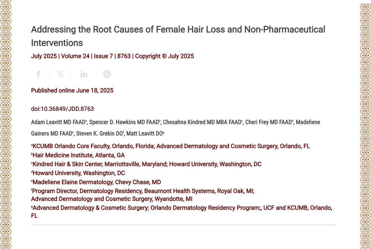 Journal of Drugs in Dermatology (JDD) (@jddonline) on Twitter photo Beyond Minoxidil: Is It Time to Rethink Female Hair Loss Treatment?
Read more: jddonline.com/articles/addre… Beyond Minoxidil: Is It Time to Rethink Female Hair Loss Treatment?
Read more: jddonline.com/articles/addre…