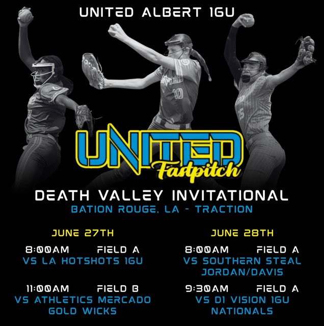 Briley Byrnes 2027 (@briley_byrnes) on Twitter photo Death Valley Invitational in Baton Rouge, Louisiana this weekend!💪🏼
Come and watch <a href="/United16u/">United 16u Albert</a> COMPETE!🔥
#BeUnited Death Valley Invitational in Baton Rouge, Louisiana this weekend!💪🏼
Come and watch <a href="/United16u/">United 16u Albert</a> COMPETE!🔥
#BeUnited