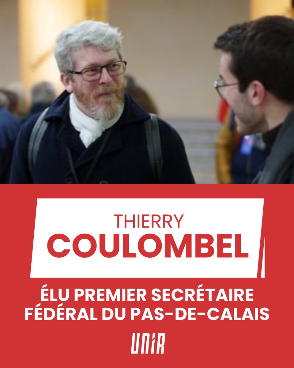 Unir__'s tweet image. Toutes nos félicitations à @tcoulombel pour sa réélection à la tête de la Fédération socialiste du Pas-de-Calais ! 👏