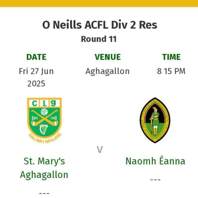 Fridays fixture