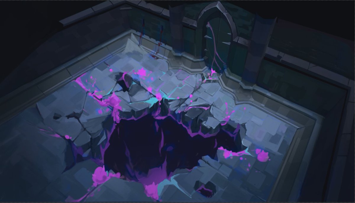 Today wip and first test in color for the project ^^ For this one I used a quick 3D and paint from there, bassically the walls. I did it to test if I struggle more or less than drawing and for now I feel more free playing with shapes but when its time to do something is harder 😅