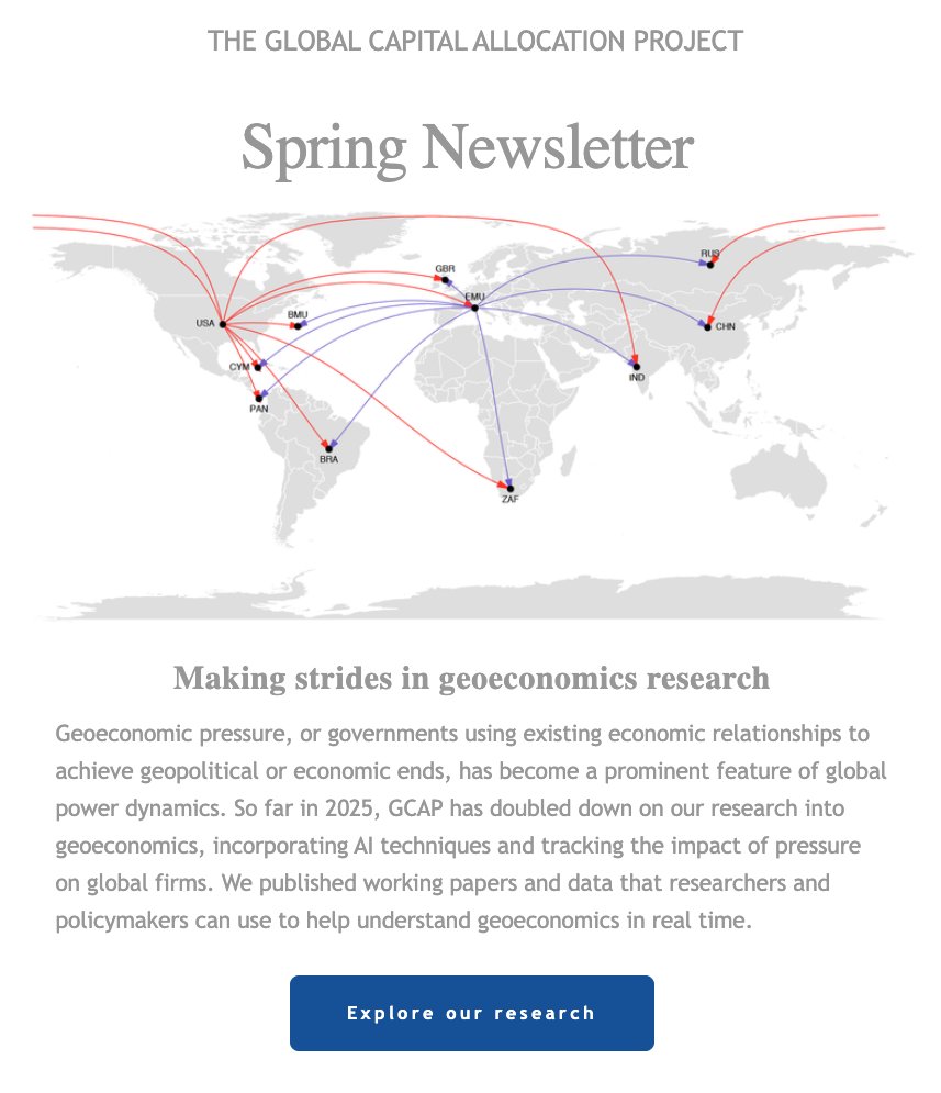 GCAProject's tweet image. Our spring newsletter reviews GCAP's work on geoeconomics and resources you can access to learn more, celebrates team member achievements, and highlights upcoming events.
Read here: shorturl.at/OC3dn
For future updates: shorturl.at/t4DiY