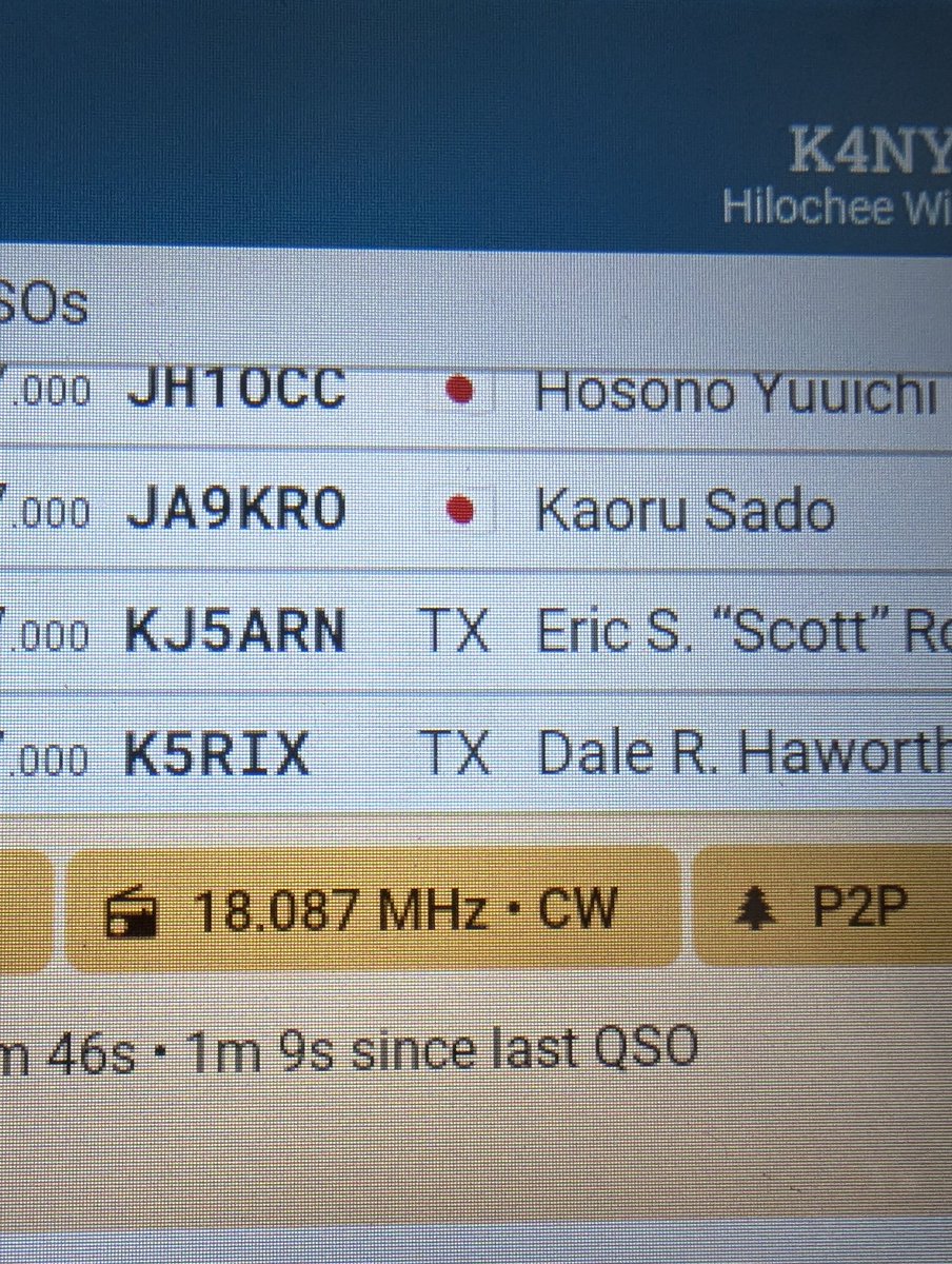 Japan is coming in this evening on 17m CW.