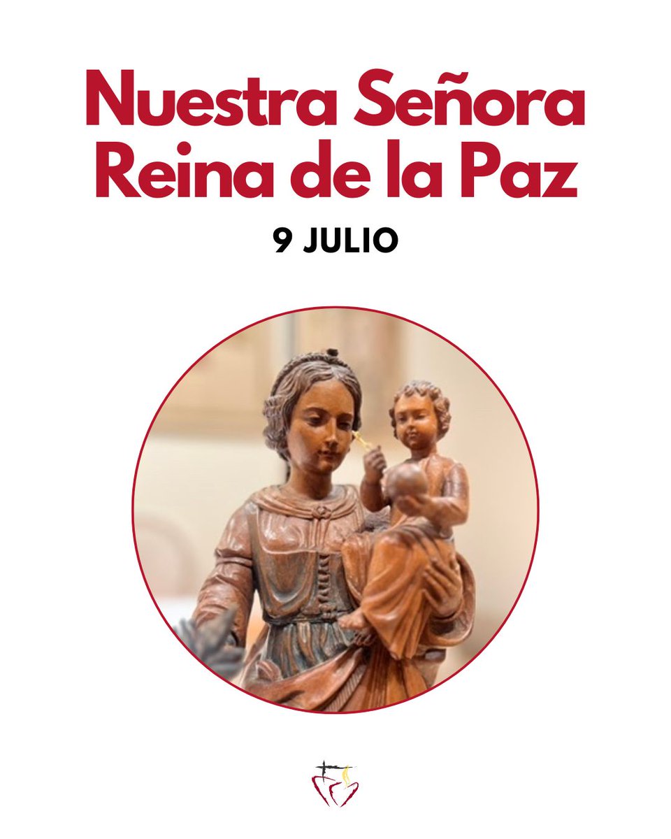 📅 9 de julio · Nuestra Señora Reina de la Paz

❤ Hoy celebramos a María, Reina de la Paz, patrona de nuestros misioneros.

🌍 Hoy, en medio del ruido, la polarización y la incertidumbre, su Corazón de Paz sigue siendo respuesta.

¡Feliz día!