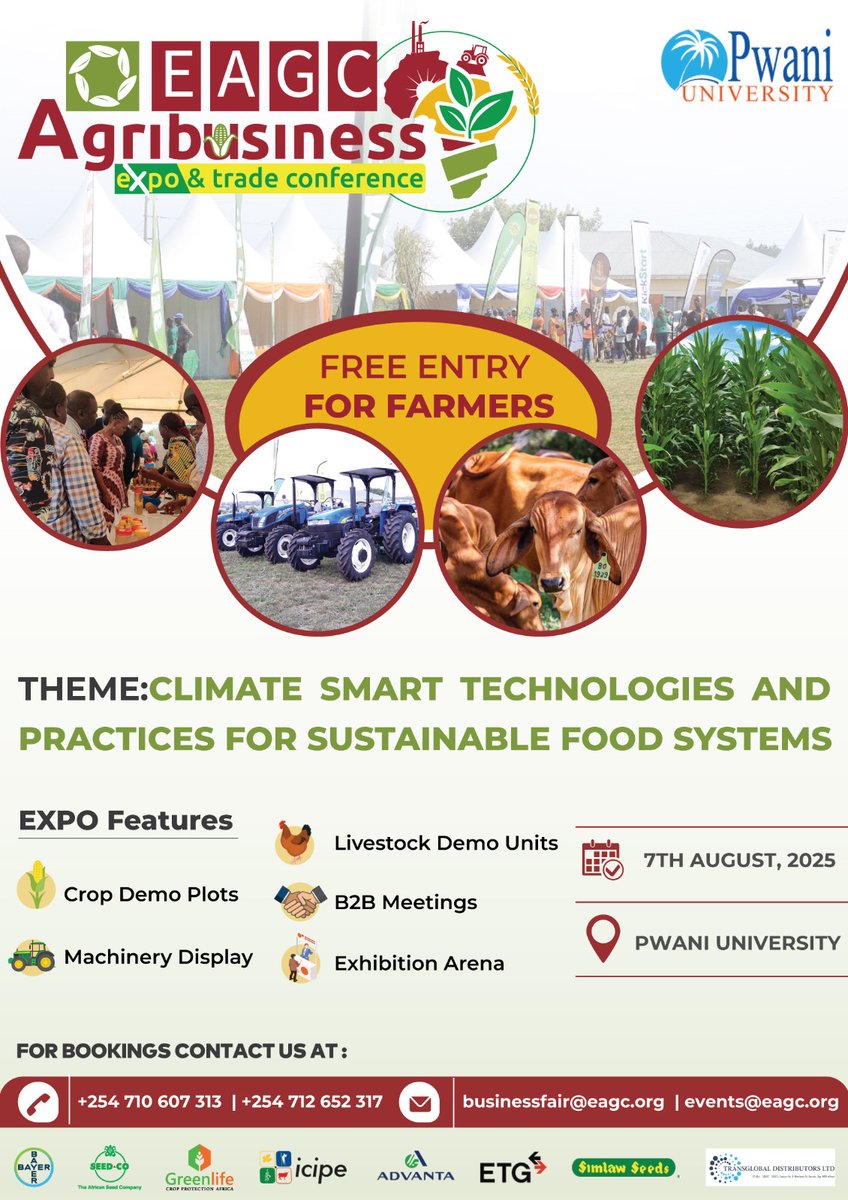 Following the recent MoU with Pwani University, EAGC is excited to announce that its next stop is the Coast region!

Join us on 7th August 2025 at Pwani University for the Coast Region Agribusiness Expo &amp; Trade Conference. This partnership sets the stage for showcasing